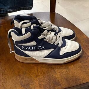 Nautica Blue and White High-Top Sneakers 13